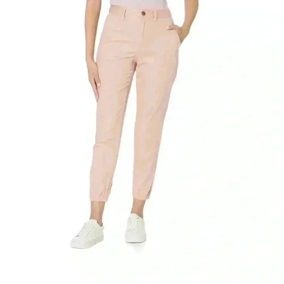 NWT GAP Mid Rise Girlfriend Joggers Chalk Pink 100% Cotton Size 8 - Picture 2 of 8